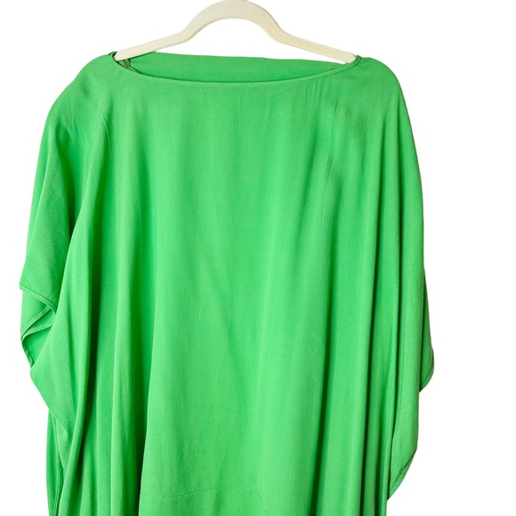 Diane VonFurstenberg DVF Green New Hanky Kimono Crepe Dolman Blouse M/L - Picture 3 of 8